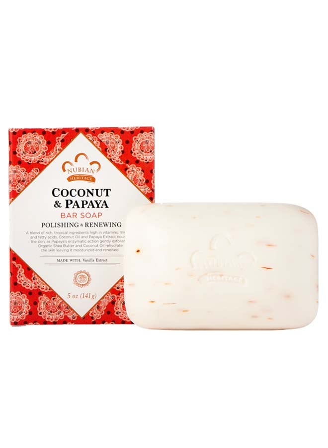 Nubian Heritage Coconut & Papaya Bar Soap 141grams - Image 1