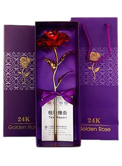 Generic 24K Gold Plated Foil Rose Flower Red 25x8centimeter  - Image 2