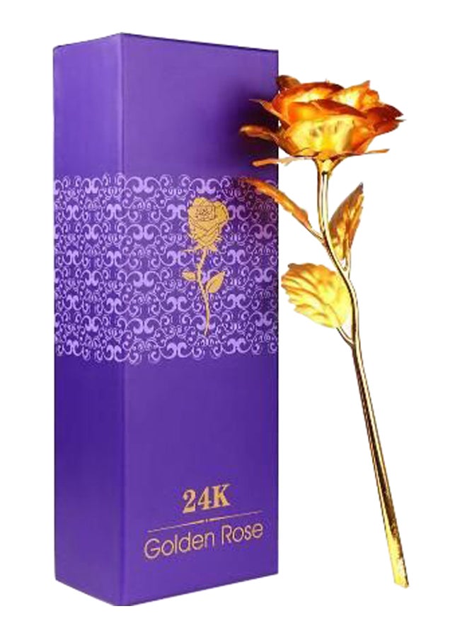 24K Gold Plated Rose Flower Gold 25x8cm - Image 1