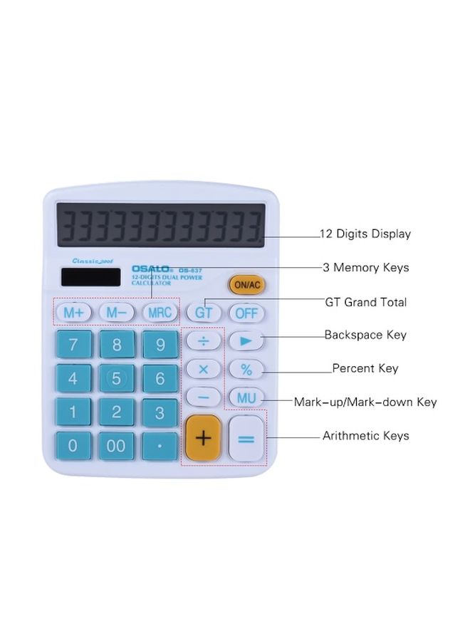OSALO - Desktop Electronic Calculator Blue/White - Image 1
