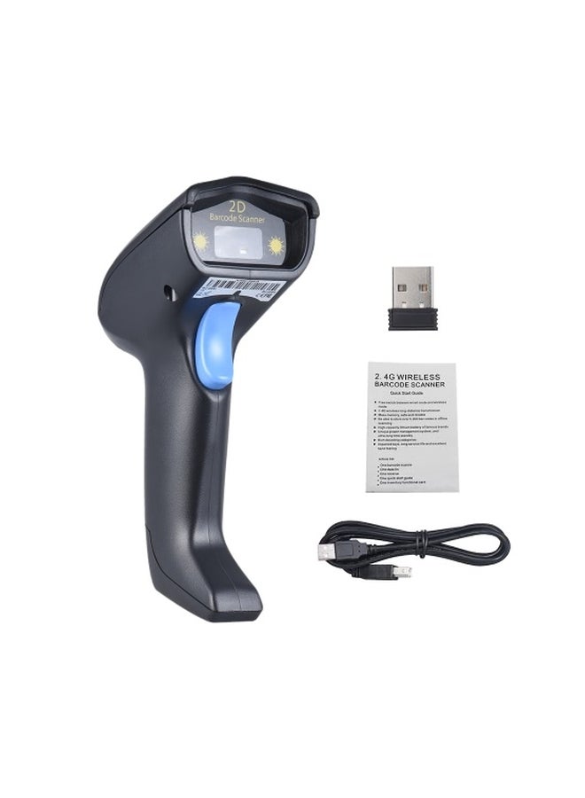 Generic - Wireless 1D 2D QR Barcode Scanner With USB Receiver Black/Blue - Image 1
