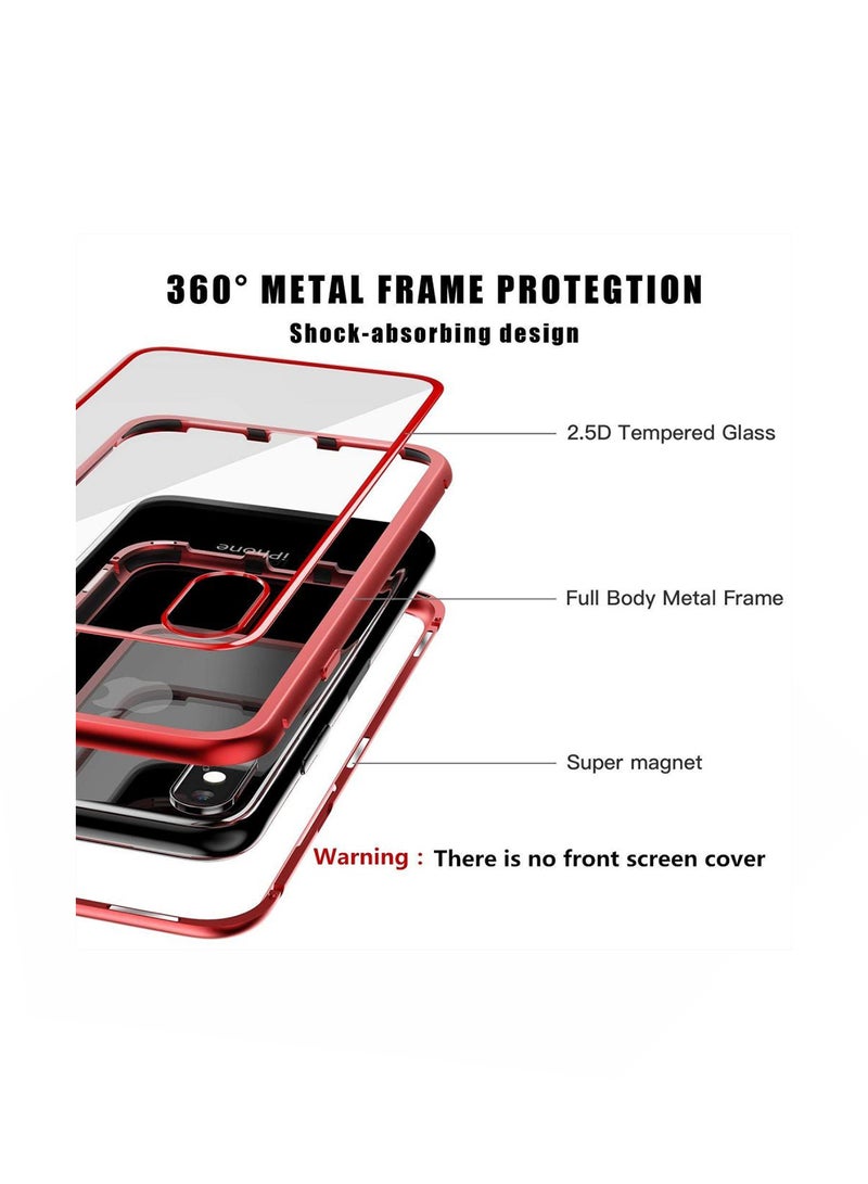 Muzz Case Cover With Screen Protector For Apple iPhone 10/X 5.5-Inch Red/Clear - Image 2