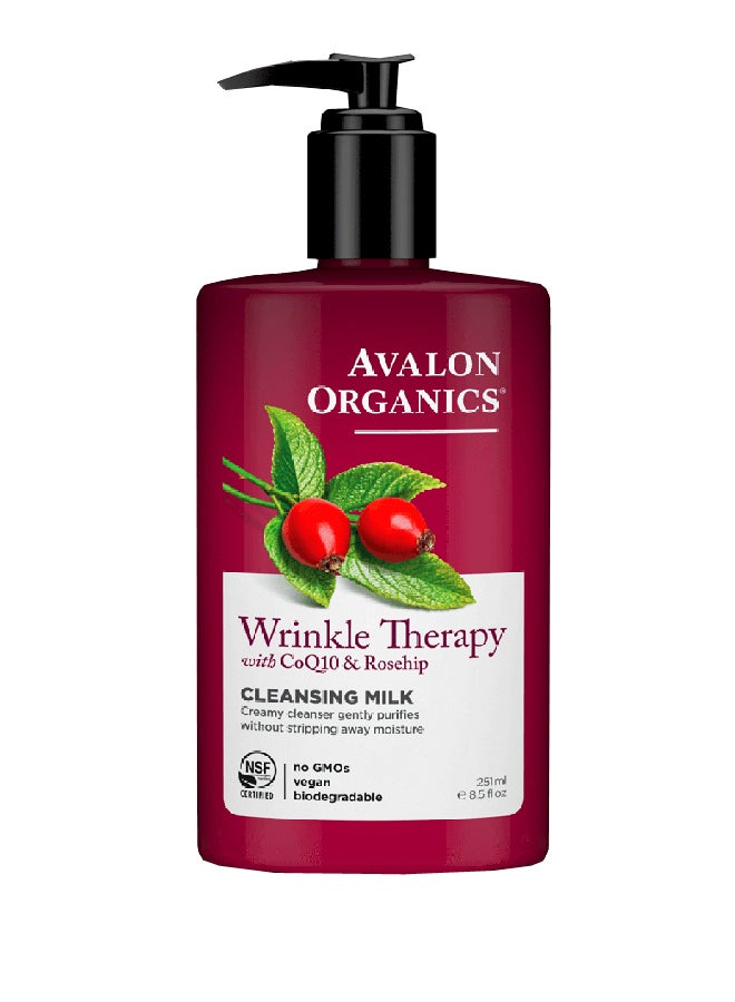 Avalon Organics Wrinkle Therapy with CoQ10 & Rosehip Cleansing Milk 251ml