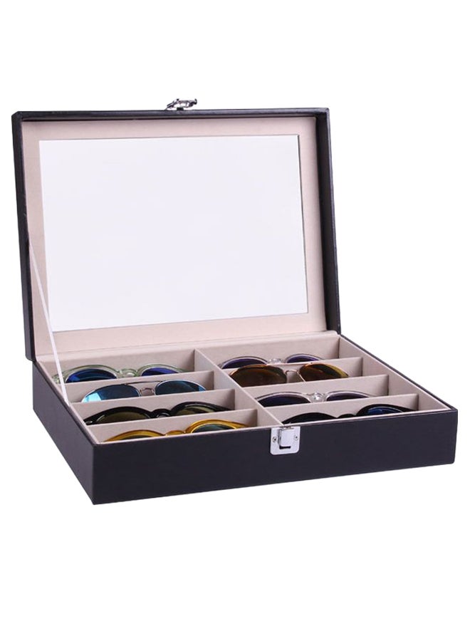 Generic 8-Slot Handmade Acrylic Plate Glass Window Leather Sunglasses Storage Box  - Image 2