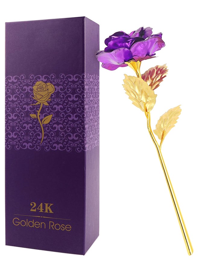 24K Gold Plated Rose Flower Gold 25x8cm - Image 2