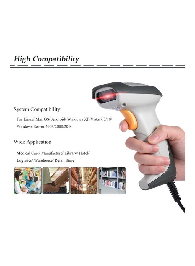 Generic Bi-Directional Barcode Scanner White/Black  - Image 5