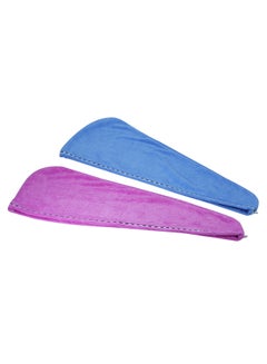 2-Piece Hair Drying Towel Blue/Purple 70  x 25cm - v1553816820/N22439819A_2