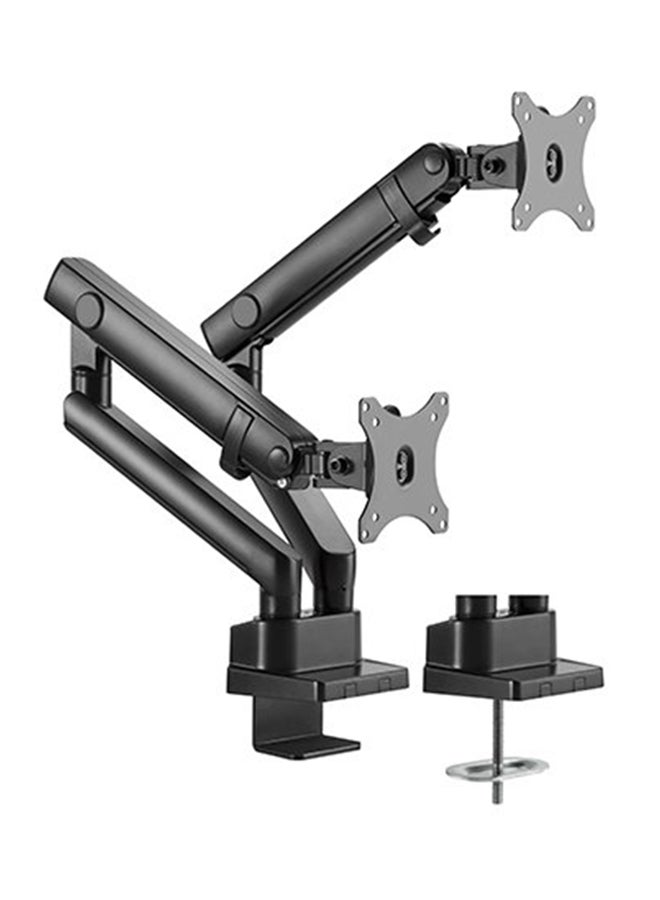 TechFort - Dual Monitor Desk Mount Stand Full Motion Swivel Computer Monitor Arm for Two Screens 17-27 Inch with 4.4~19.8lbs Load Capacity for Each Black - Image 1