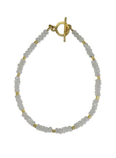 24 Karat Gold Plated 925 Sterling Silver Rainbow Moonstone Beaded Bracelet - v1553869889/N22638422A_1