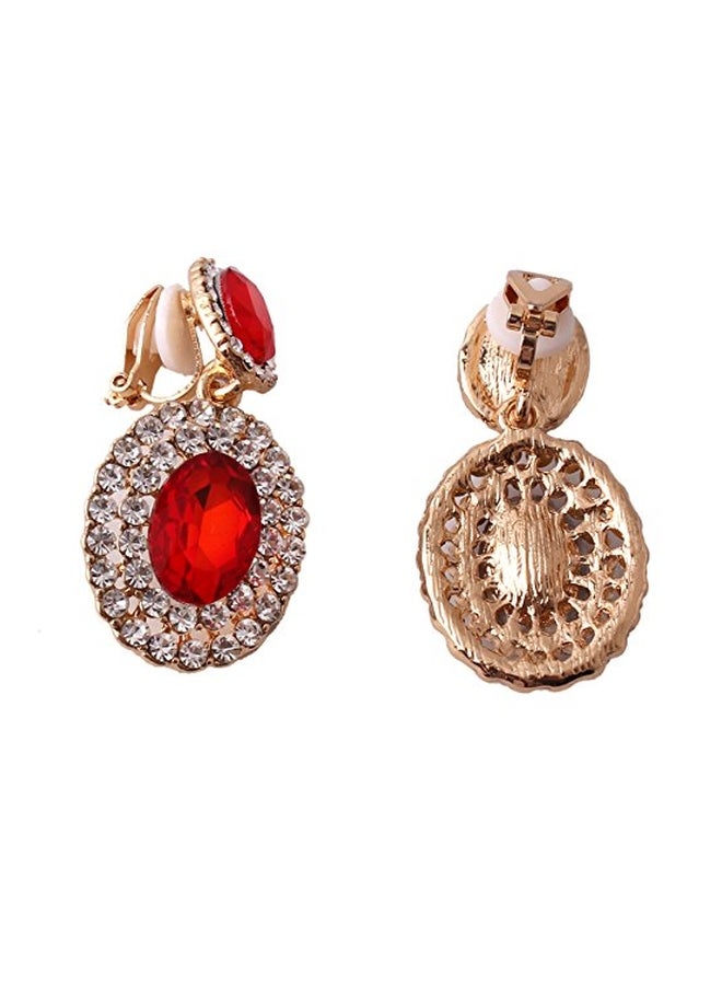 Grace Jun Alloy Rhinestone Studded Dangle Earrings - Image 4