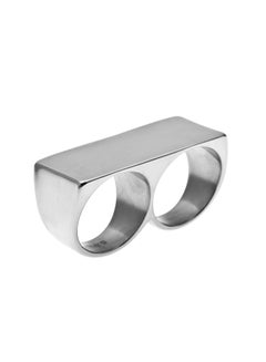Two Fingers Minimalism Design Platinum Ring