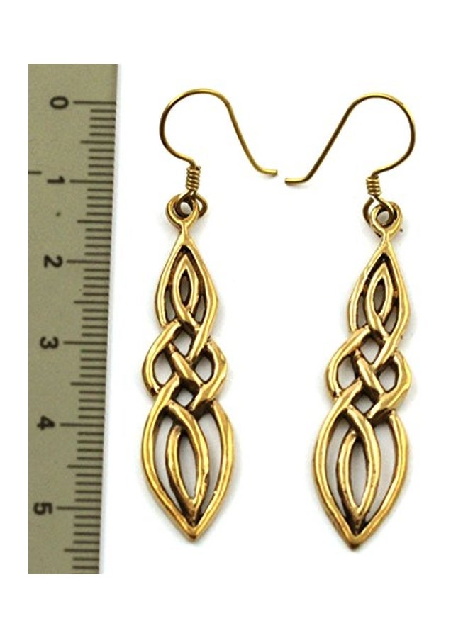 LynnAround Bronze Filigree Celtic Knot Dangle Earrings  - Image 3