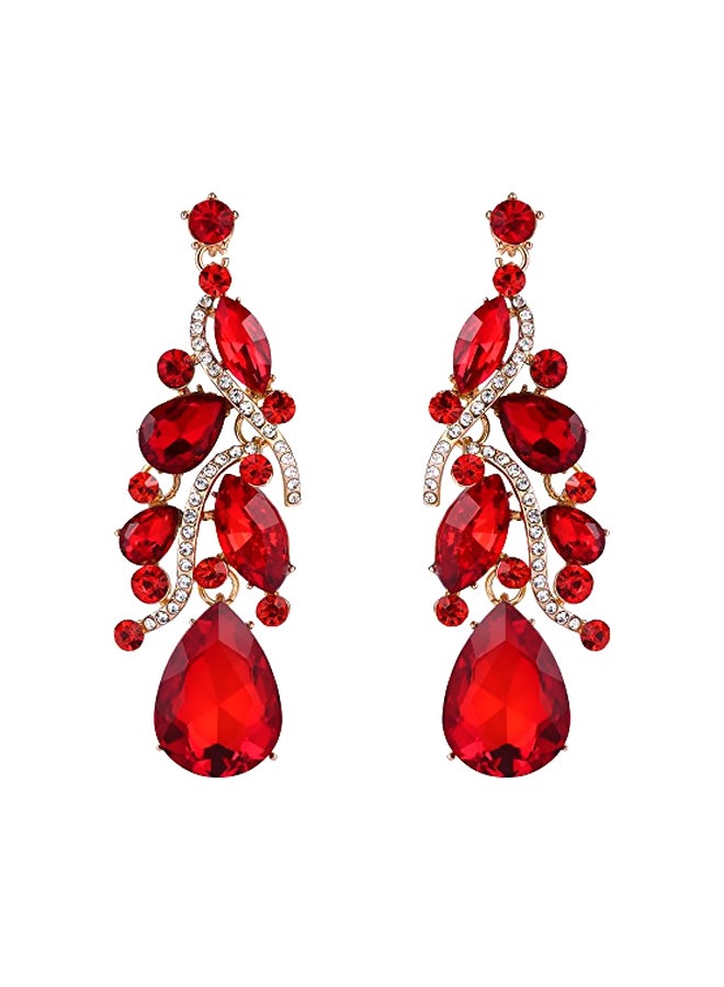 BriLove Austrian Crystal Studded Chandelier Dangle Earrings - Image 1