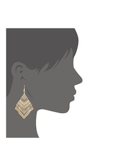 Brass Gold Plated Boho Rhombus Shape Tiered Dangle Earrings - v1553870104/N22638728A_2