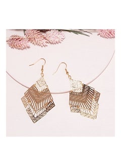 Brass Gold Plated Boho Rhombus Shape Tiered Dangle Earrings - v1553870114/N22638728A_4