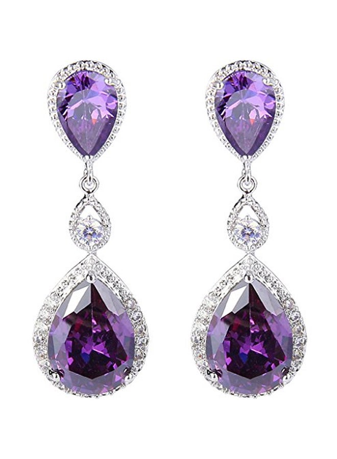 إيفر فيث حلق أذن متدلي مصنوع من سبيكة معدنية ومرصع بالزركونيا المكعبة - Image 1