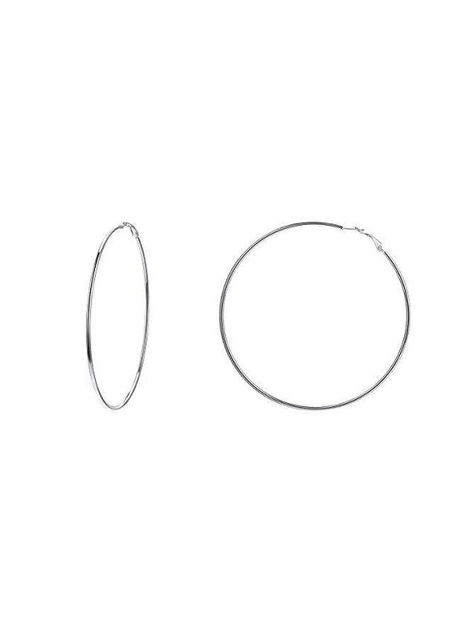 FOCALOOK Stainless Steel Large Circle Hoop Earrings - Image 1