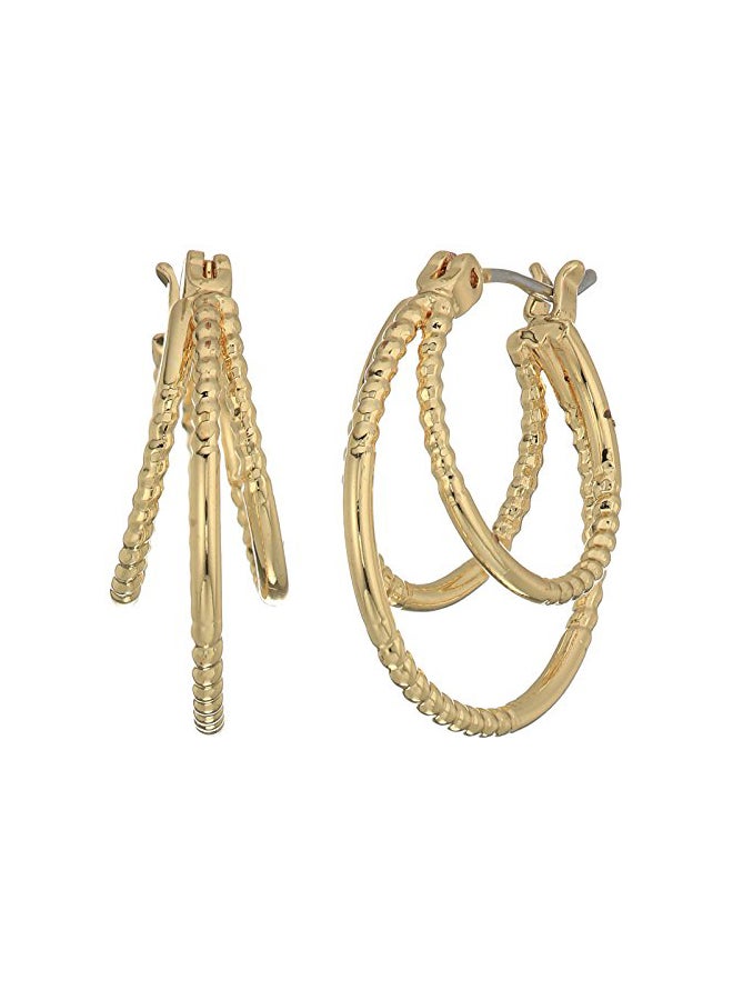 Napier Brass Hoop Earrings - Image 1