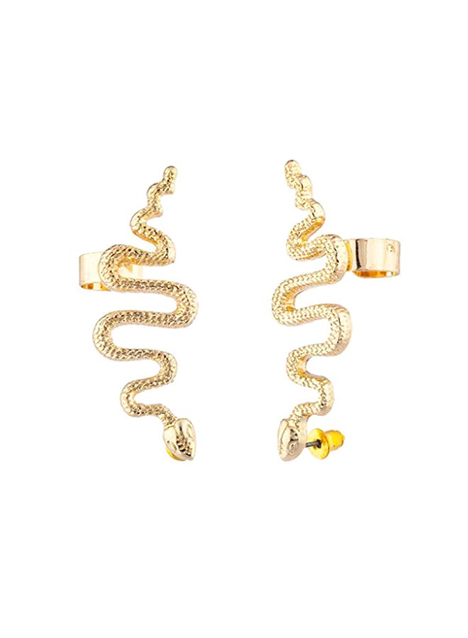 Lux Accessories Brass Cuff Earrings - Image 1
