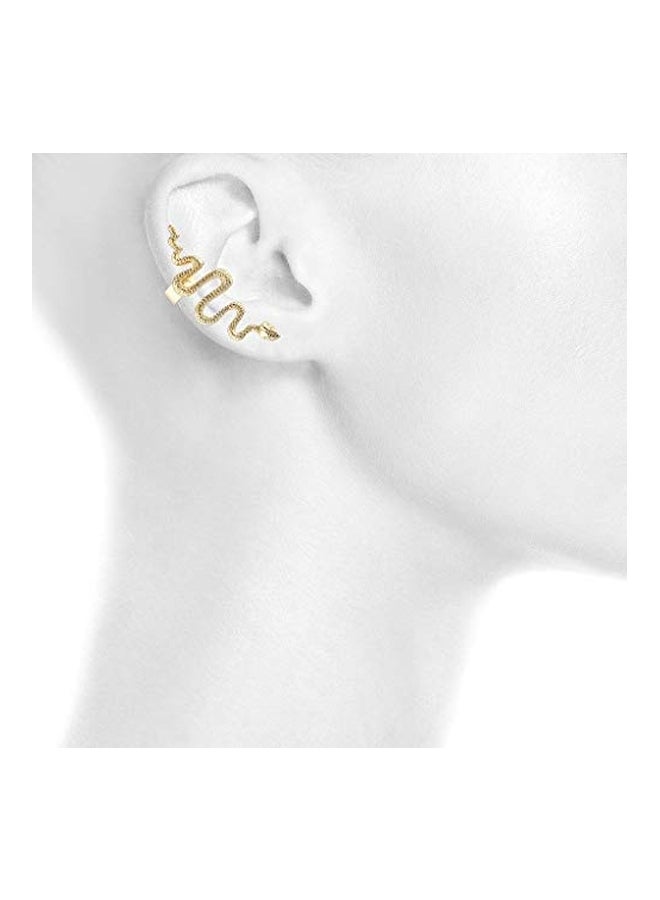 Lux Accessories Brass Cuff Earrings - Image 2