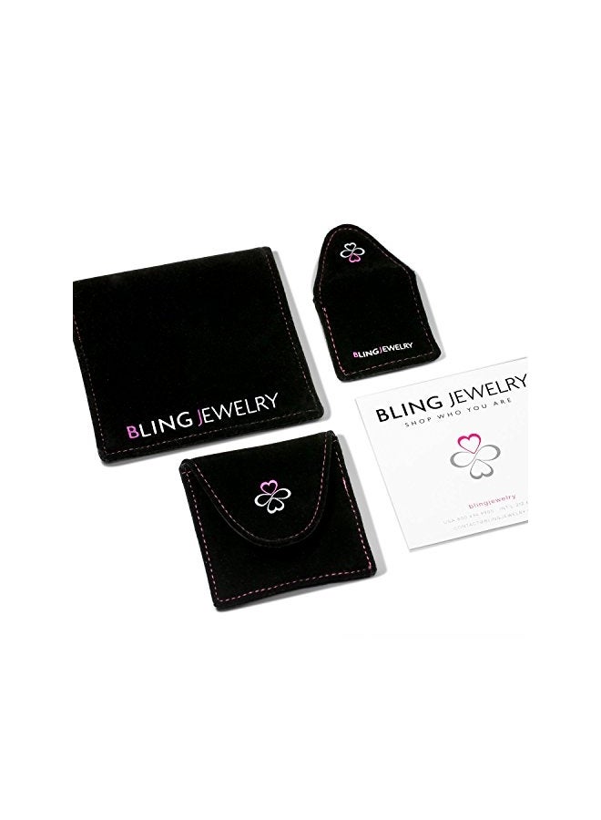 BLING JEWELRY - 925 Sterling Silver Lapis Lazuli Studded Earrings - Image 1