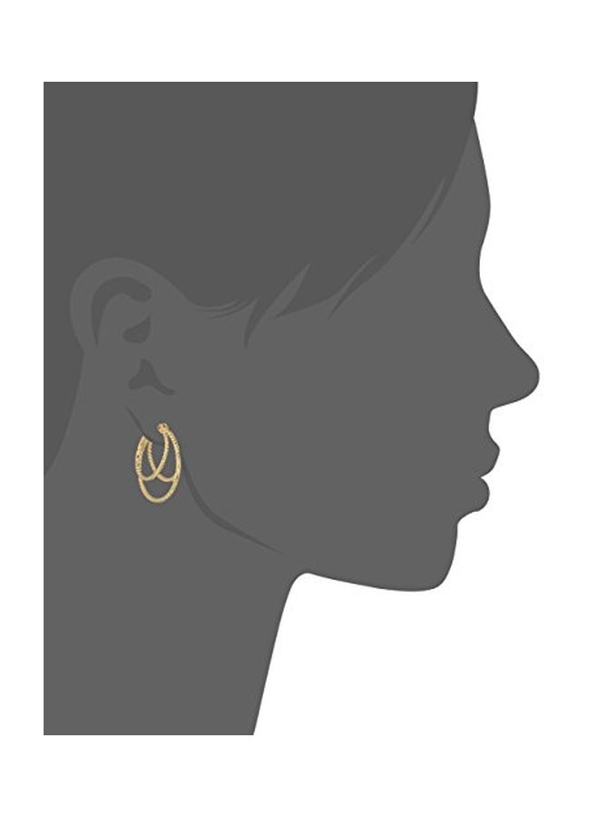 Napier Brass Hoop Earrings - Image 2