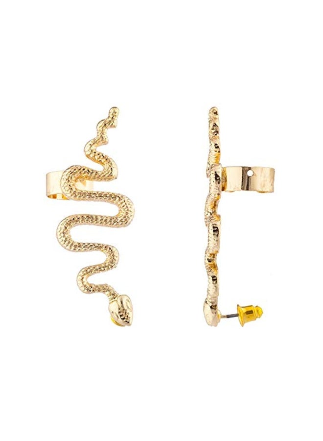 Lux Accessories Brass Cuff Earrings - Image 3
