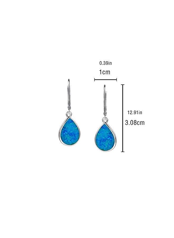 GemsChest 925 Sterling Silver Opal Studded Earrings - Image 5