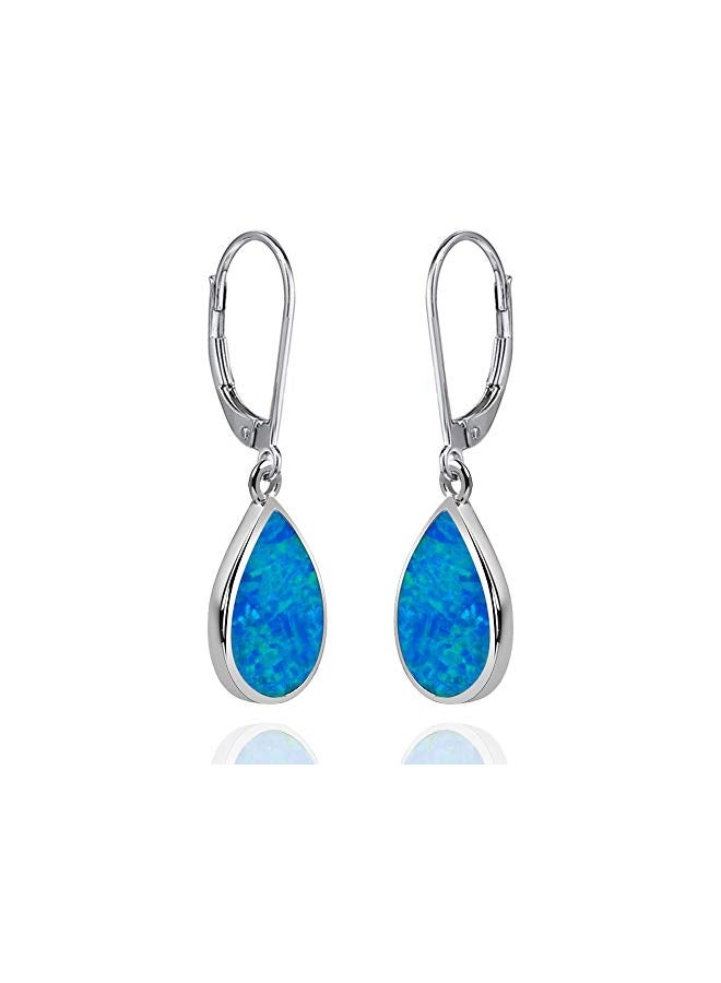 GemsChest 925 Sterling Silver Opal Studded Earrings - Image 2