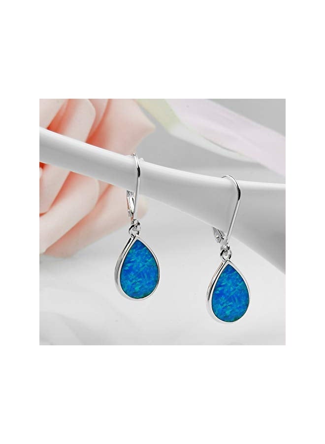 GemsChest 925 Sterling Silver Opal Studded Earrings - Image 4