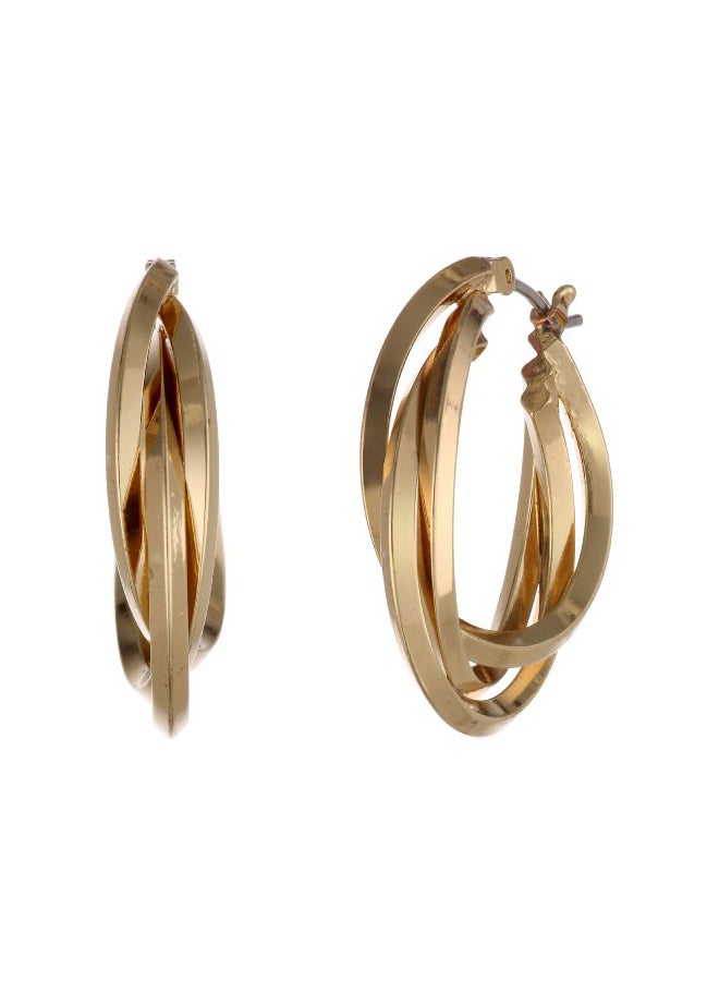 ANNE KLEIN - Brass Classic 3 Hoop Earrings - Image 1