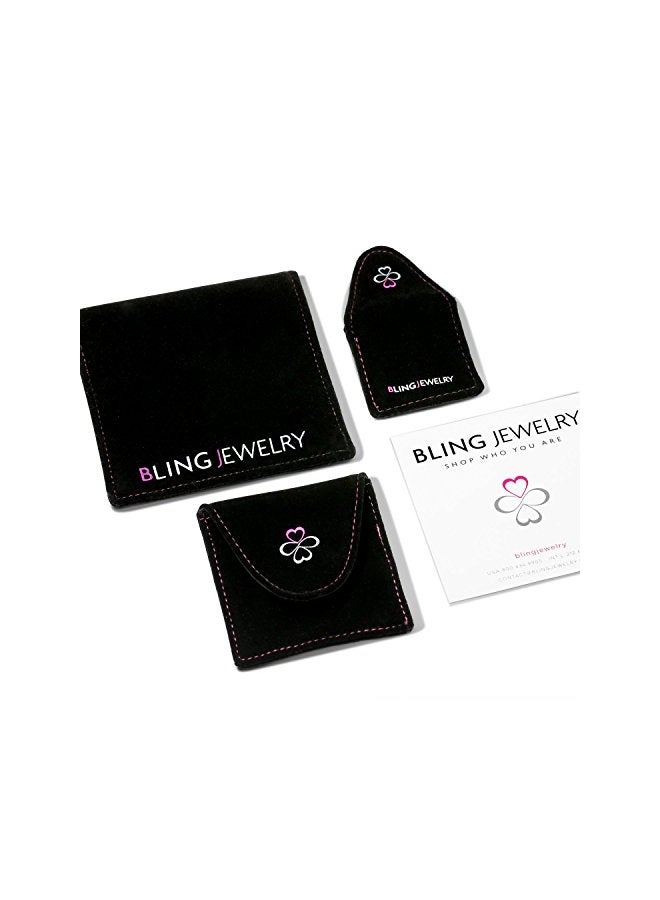 BLING JEWELRY - 925 Sterling Silver Lapis Lazuli Studded Earrings - Image 1