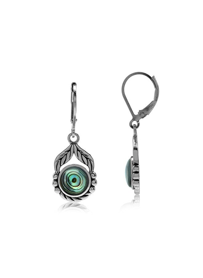 Silvershake 925 Sterling Silver Abalone Embellished Dangle Earrings - Image 4