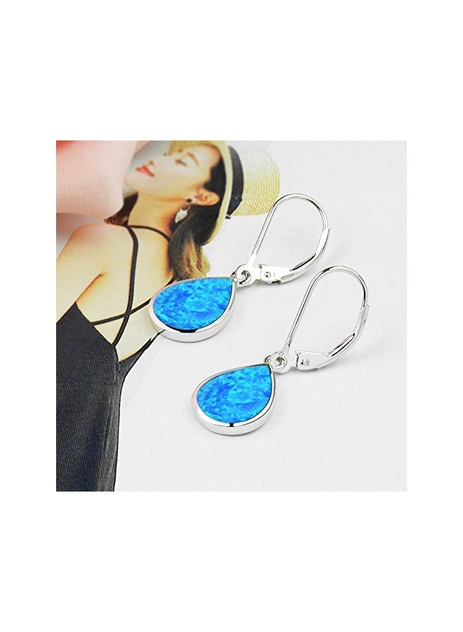 GemsChest 925 Sterling Silver Opal Studded Earrings - Image 3