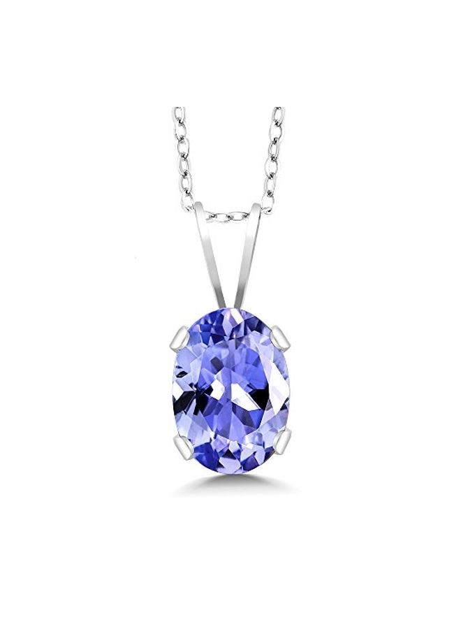 GEM STONE KING 925 Sterling Silver 1.75 Ct Tanzanite Studded Jewellery Set - Image 2