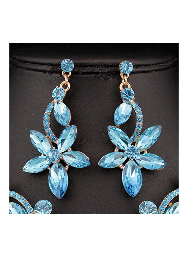 Janefashions Gold Plated Alloy Rhinestone Studded Necklace Set - Image 3