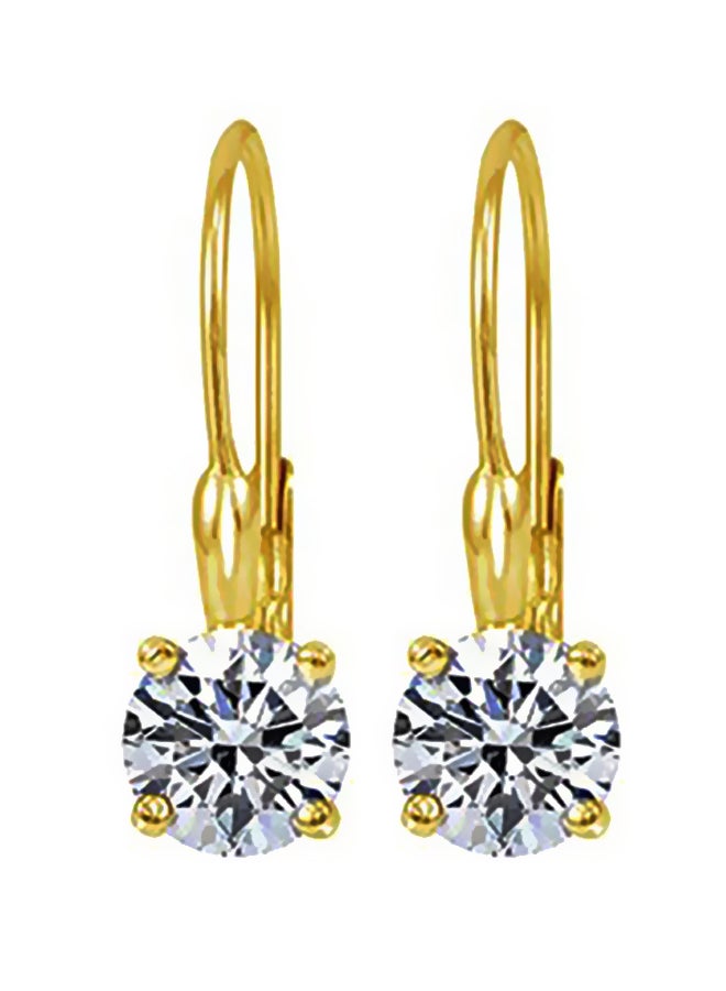 GemStar USA 925 Sterling Silver Cubic Zirconia Studded Clips On Earrings  - Image 1