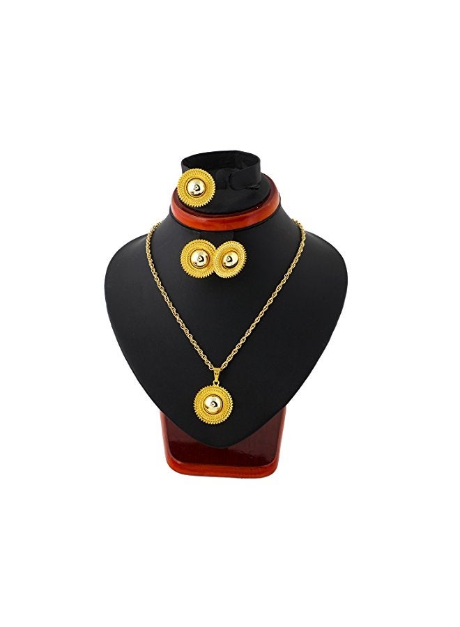 Ethlyn Alloy 24 Karat Gold Plated Jewellery Set - Image 3