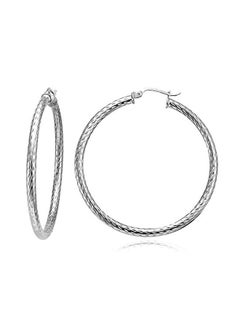 Hoops & Loops 925 Sterling Silver Large Hoop Earrings  - Image 2