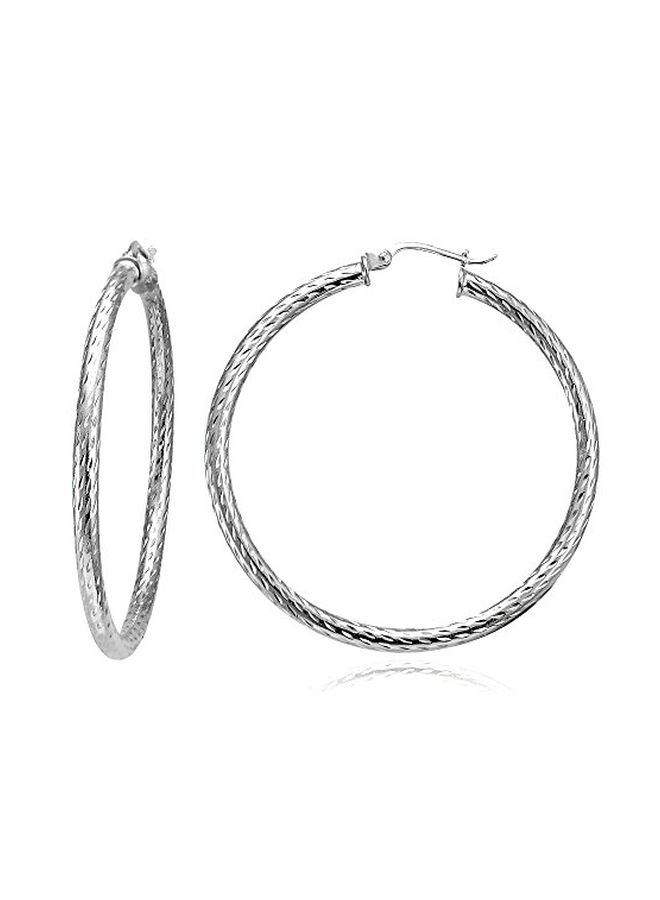 Hoops & Loops 925 Sterling Silver Large Hoop Earrings  - Image 2