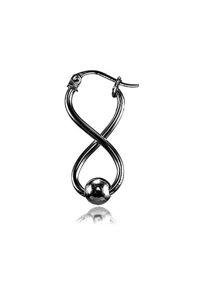 Hoops & Loops - 925 Sterling Silver Infinity Figure 8 Design Earrings - Image 1