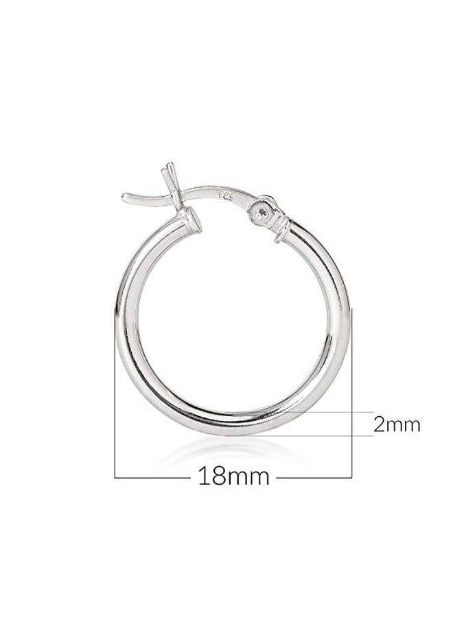 Olivia and Ava Collection - 925 Sterling Silver Hoop Earrings - Image 1