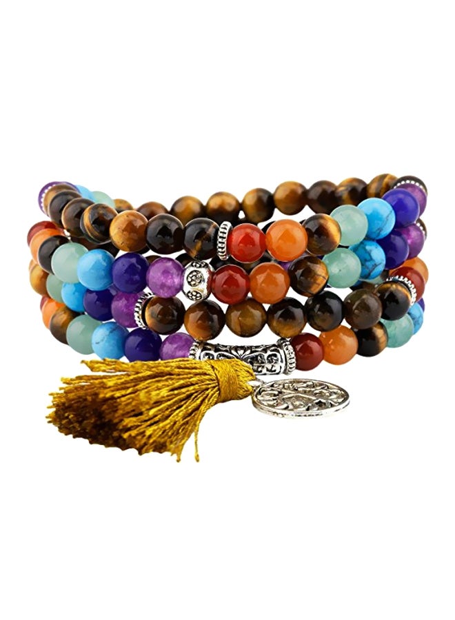 rockcloud - Tiger's Eye Stone Tibetan Mala Bracelet - Image 1