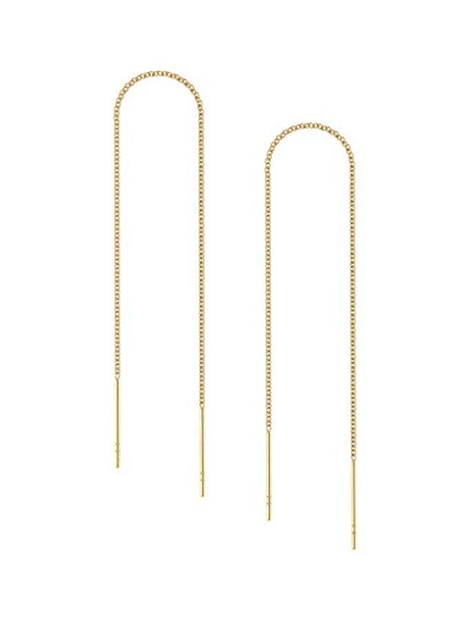 Benevolence LA - Brass 14k Gold Dipped Long Chain Earrings - Image 1