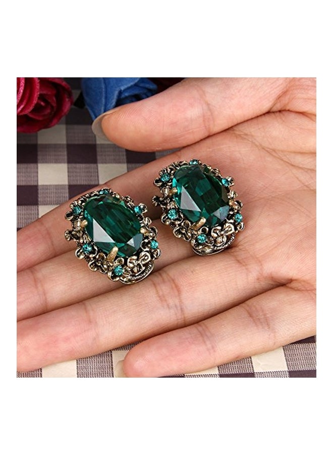 BriLove - Brass Victorian Style Clip On Earrings - Image 1