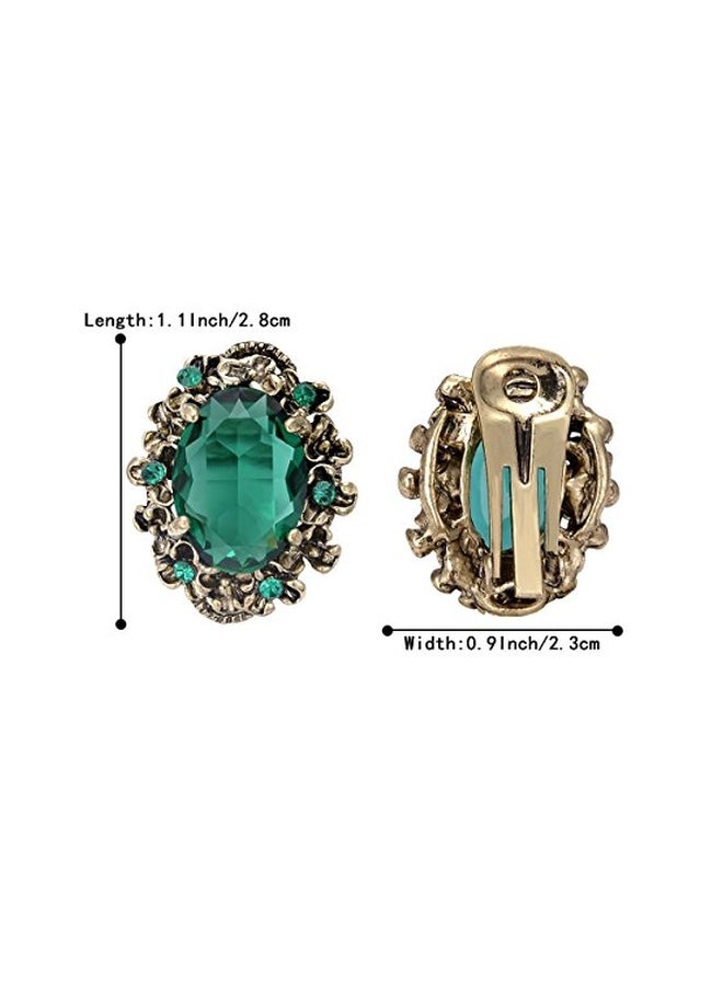 BriLove - Brass Victorian Style Clip On Earrings - Image 1