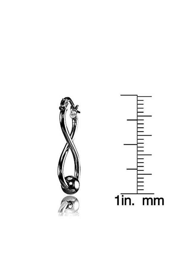 Hoops & Loops - 925 Sterling Silver Infinity Figure 8 Design Earrings - Image 1