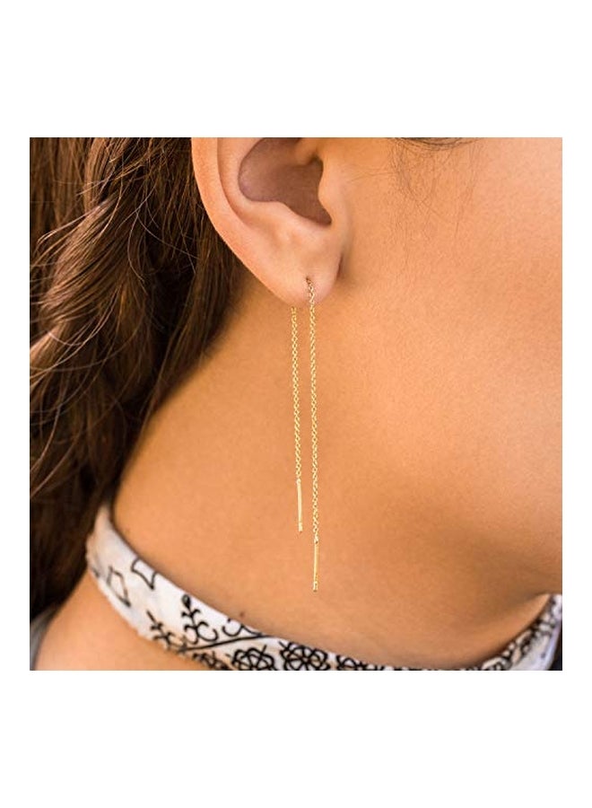 Benevolence LA - Brass 14k Gold Dipped Long Chain Earrings - Image 1