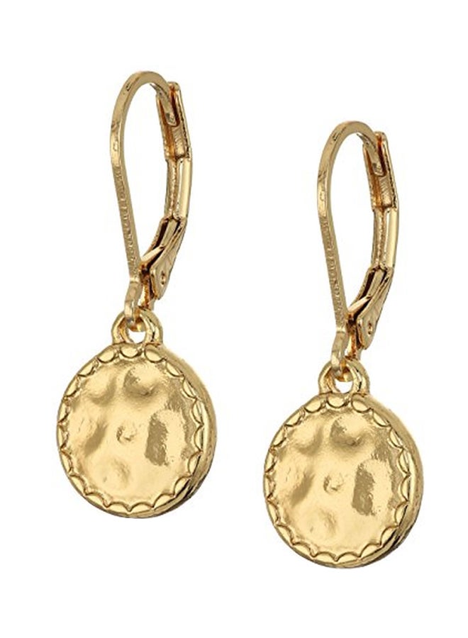 Napier Brass Hammered Drop Earrings - Image 1