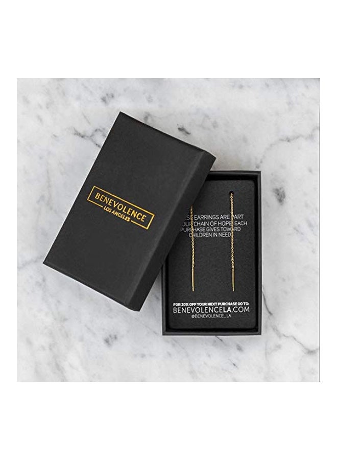 Benevolence LA - Brass 14k Gold Dipped Long Chain Earrings - Image 1